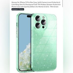 Mint Green Glitter Case for iPhone 13 Pro Max